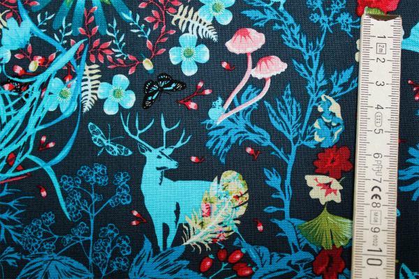 Designer- Baumwollstoff Prairie Navy (10 cm)